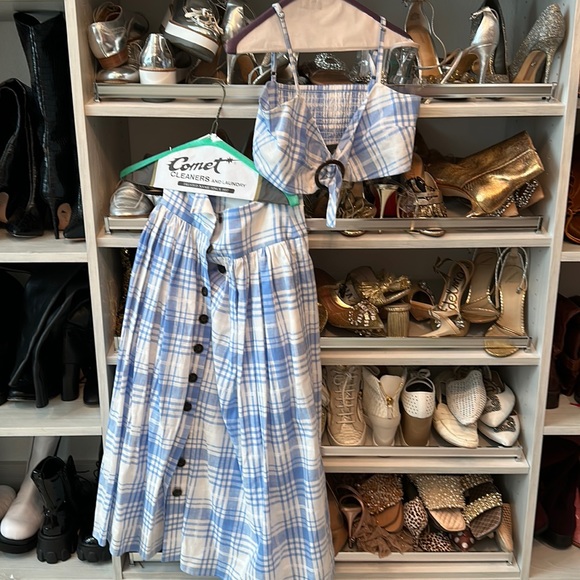 Fame and Partners Dresses & Skirts - Fame and partners plaid crop skirt set
